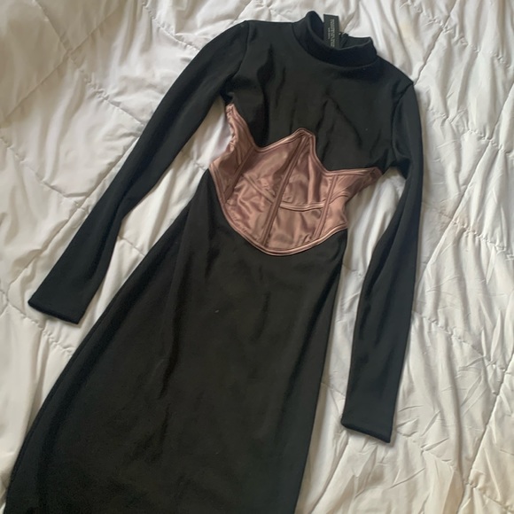MDV Mock Neck Corset Dress - Picture 1 of 4